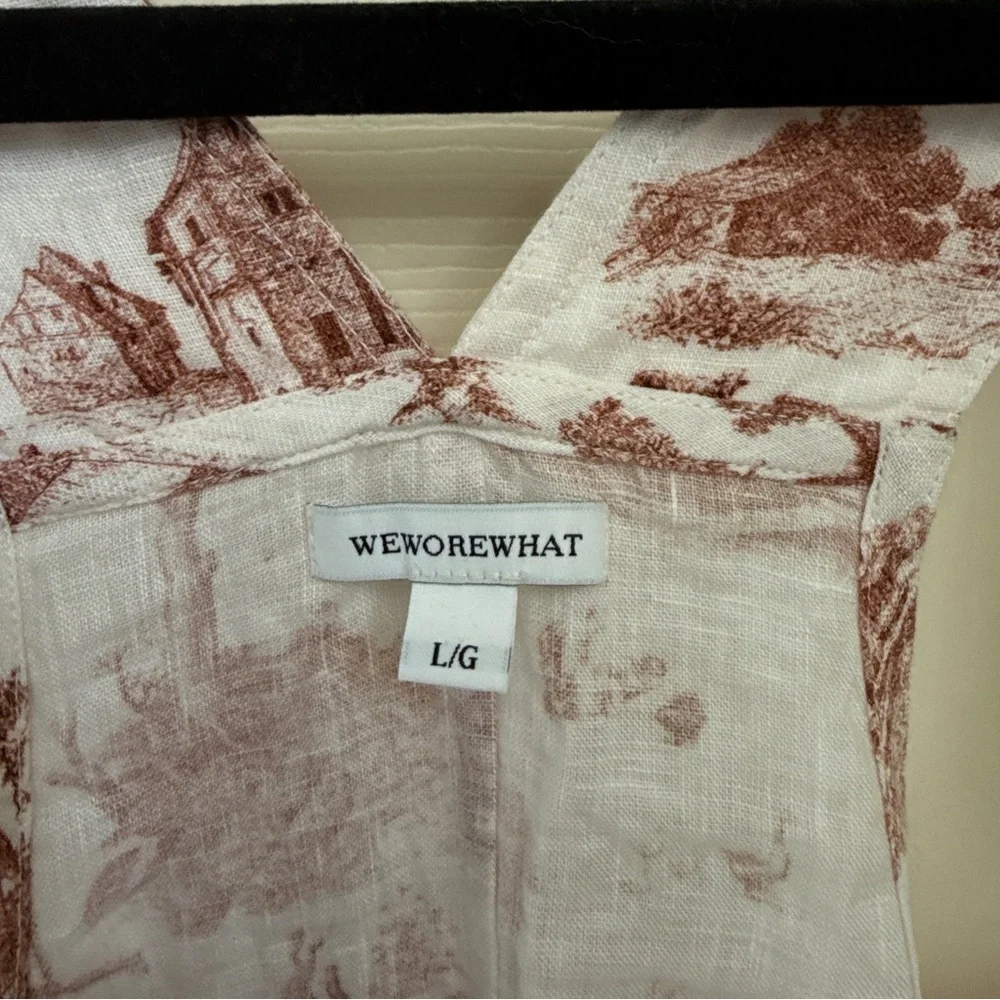 WeWoreWhat Toile Linen Overalls Size Large - Picture 2 of 3